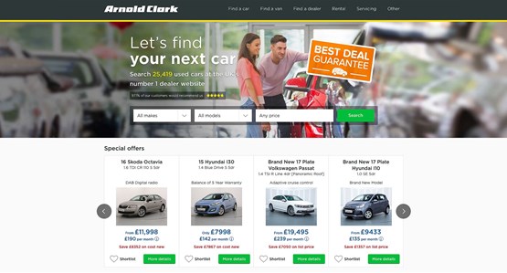 Arnold Clark website