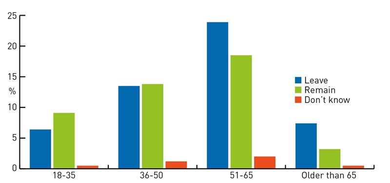 EU referendum poll voting by age