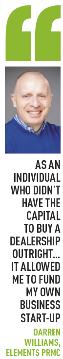 As an individual who didn’t have the capital  to buy a  dealership outright… it allowed me to fund my own business start-up darren williams, elements PRMC