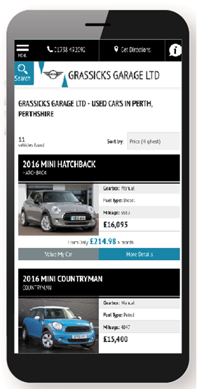 Grassicks garage mobile  website