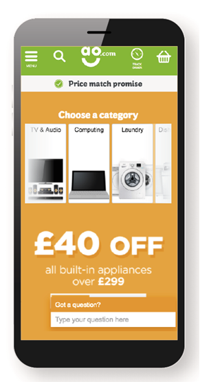 AO.com moble website