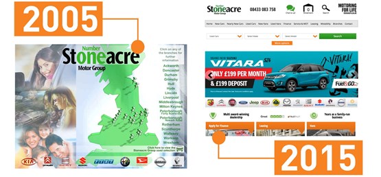 Stoneacre website comparison 2005-2015